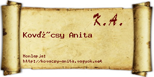 Kovácsy Anita névjegykártya